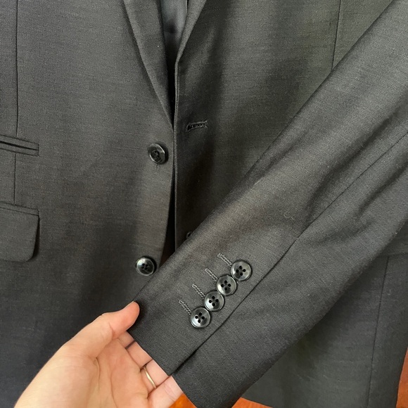 Classic Dark Grey Men's Suit Jacket - Picture 3 of 4